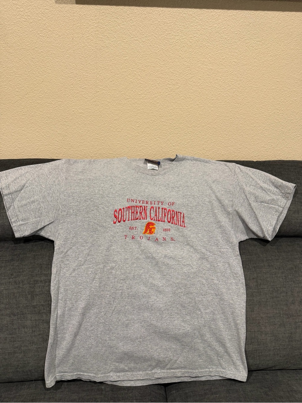 Champion Gray USC Southern California Trojans Short Sleeve Tee